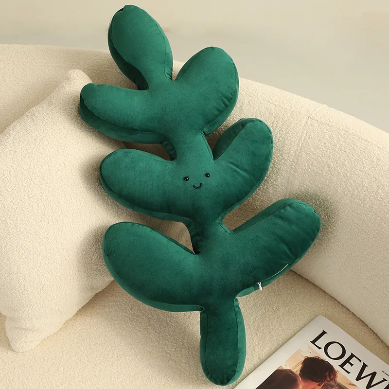 ALUFAB Cuscino a forma di foglia 3D a forma di foglie morbido cuscino decorativo divano cuscino verde pianta decorazione casa per auto, camera da letto, divano soggiorno