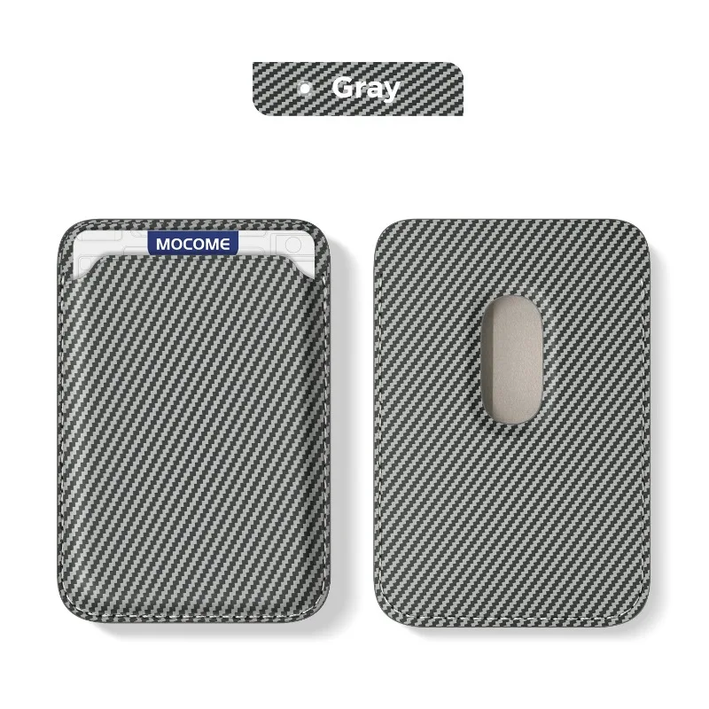 Premium Saffiano Leather Magnetic Card Holder Wallet with Carbon Fiber Design