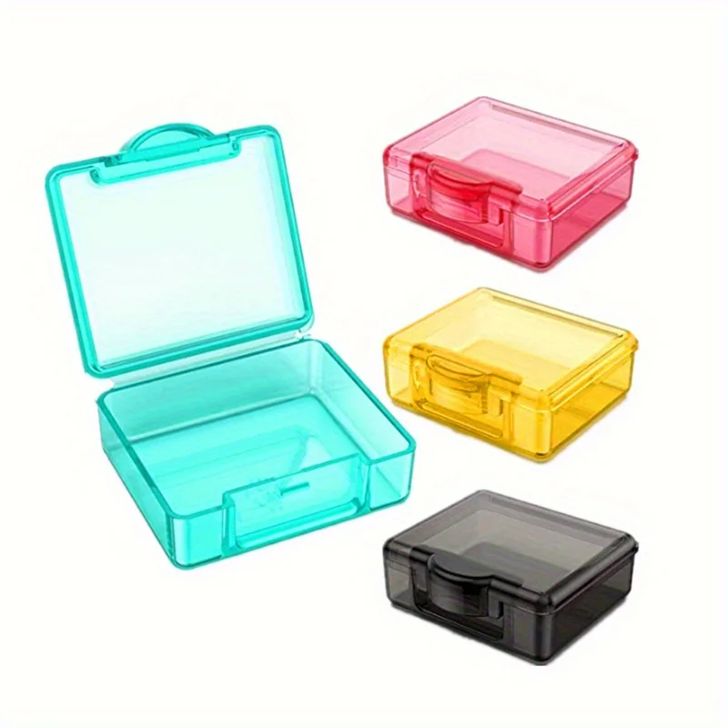 4pcs/set Mini Transparent Plastic Storage Box, Convenient To Carry Pill Storage Box, Compact and Convenient for Travel