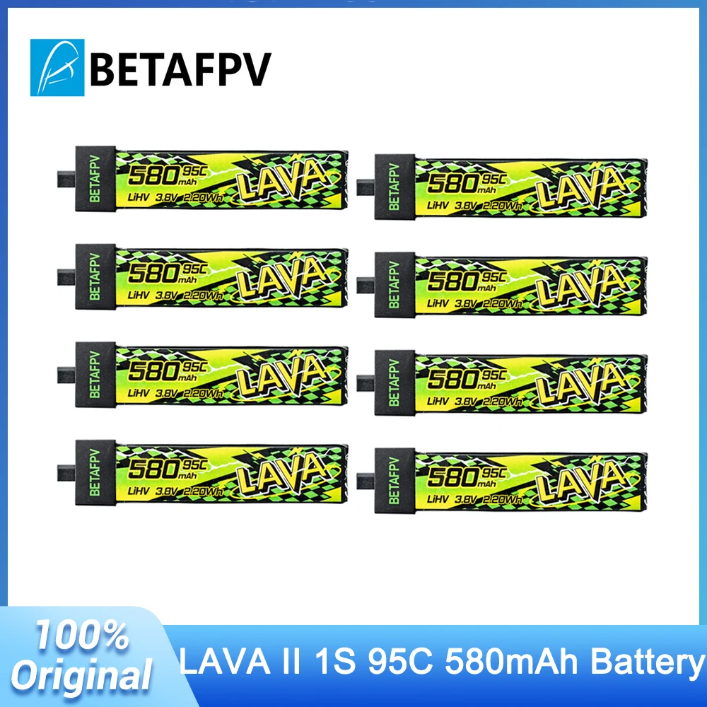 NEW BETAFPV 580mAh Battery LAVA II 1S 95C 3.8V LiHV Battery BT2.0 for Air75, Meteor75 Pro, Cetus Pro, Cetus X