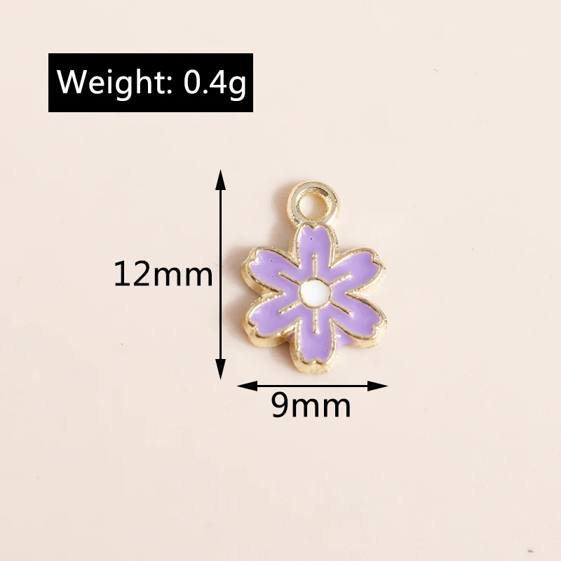 Leslie 10 stücke Emaille Blumen Charms Kawaii Sakura Gänseblümchen Charms Anhänger für Halskette Armband DIY Schmuck Herstellung Zubehör – Detail 32
