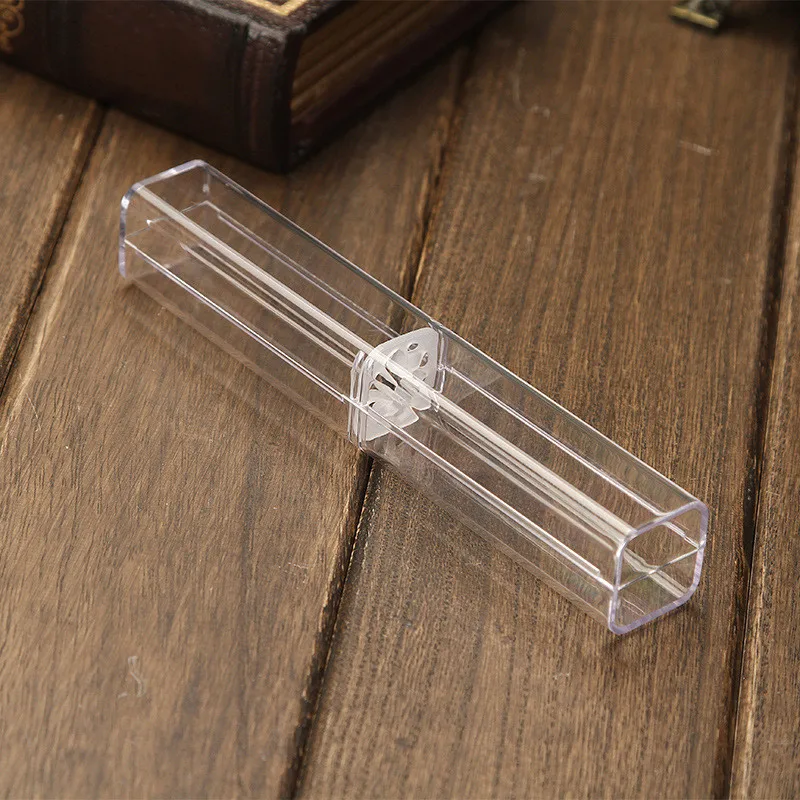 Пластиковая прозрачная коробка для ручек, 50 шт., оптовая продажа, креативная коробка, акриловая коробка для ручек, прямоугольная пластиковая коробка для ручек, пеналы