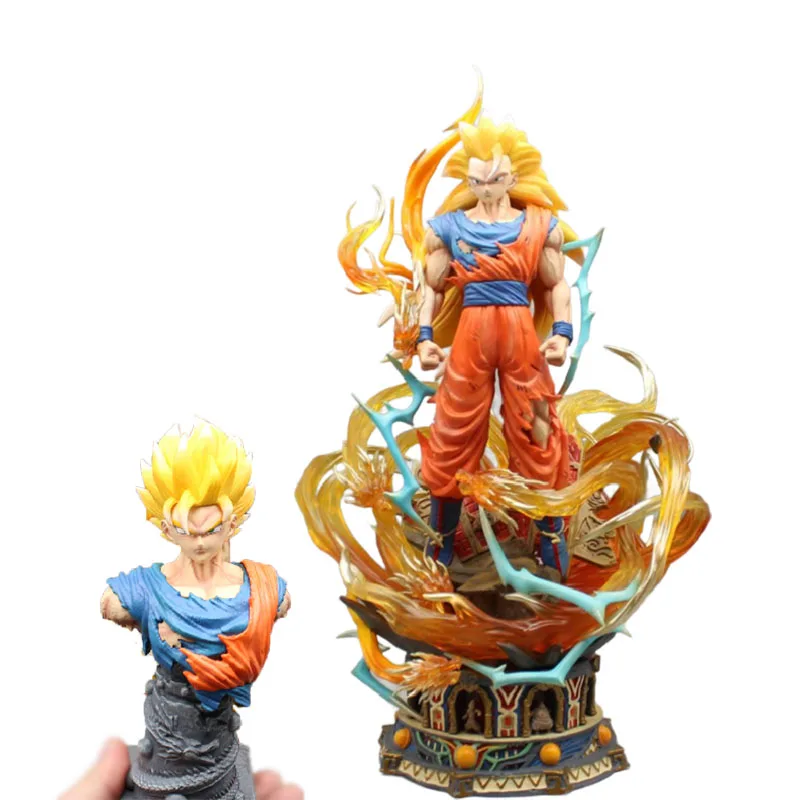 

42cm Dragon Ball Super Figure Action Son Goku Ssj3 Figure Damage Figurine Goku Super Sayan Statue Doll Pvc Model Collection Toys