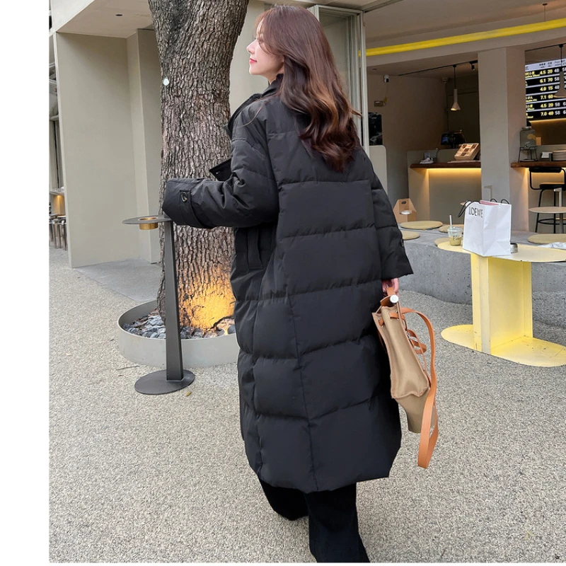 2023 Winter Long Parkas Women Coat Thick Puffer Jacket Down Cotton Jacket Warm Oversized Outerwear Brand Korean Parka Clothes