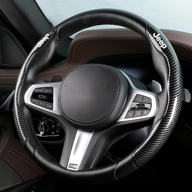 ABS 탄소 섬유 자동차 스티어링 휠 커버 액세서리 (지프 레니게이드, 컴패스, 그랜드 체로키, 랭글러 jk, 글래디에이터, 패트리어트 용)