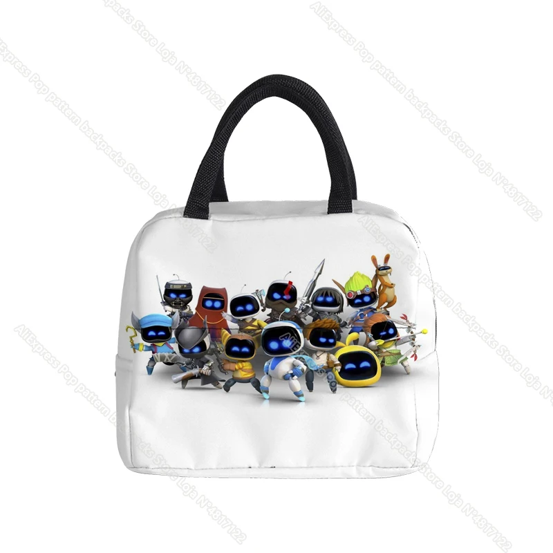 Astro Bot Lunch Bag for Boys Kids Girls Cartoon Astronaut Waterproof Cooler Lunch Box Tote Insulation Package Portable 6