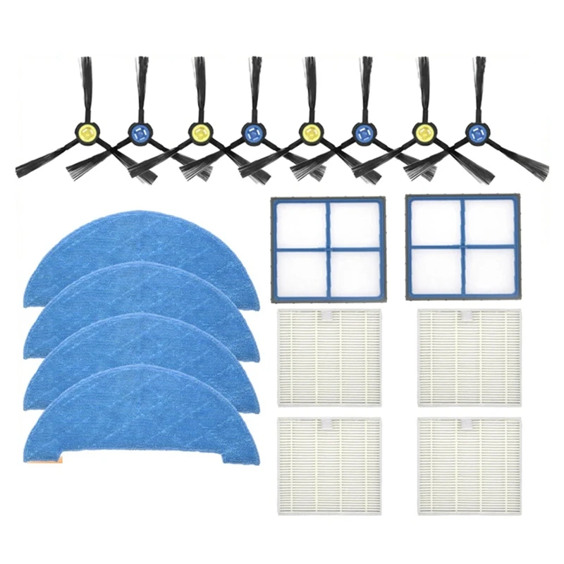 The Lord of the Tools 4 stuks zijborstels en 4 stuks Hepa-filter, compatibel met Lefant M210/M210B/M213/M213S Robotstofzuiger, vervangende accessoires
