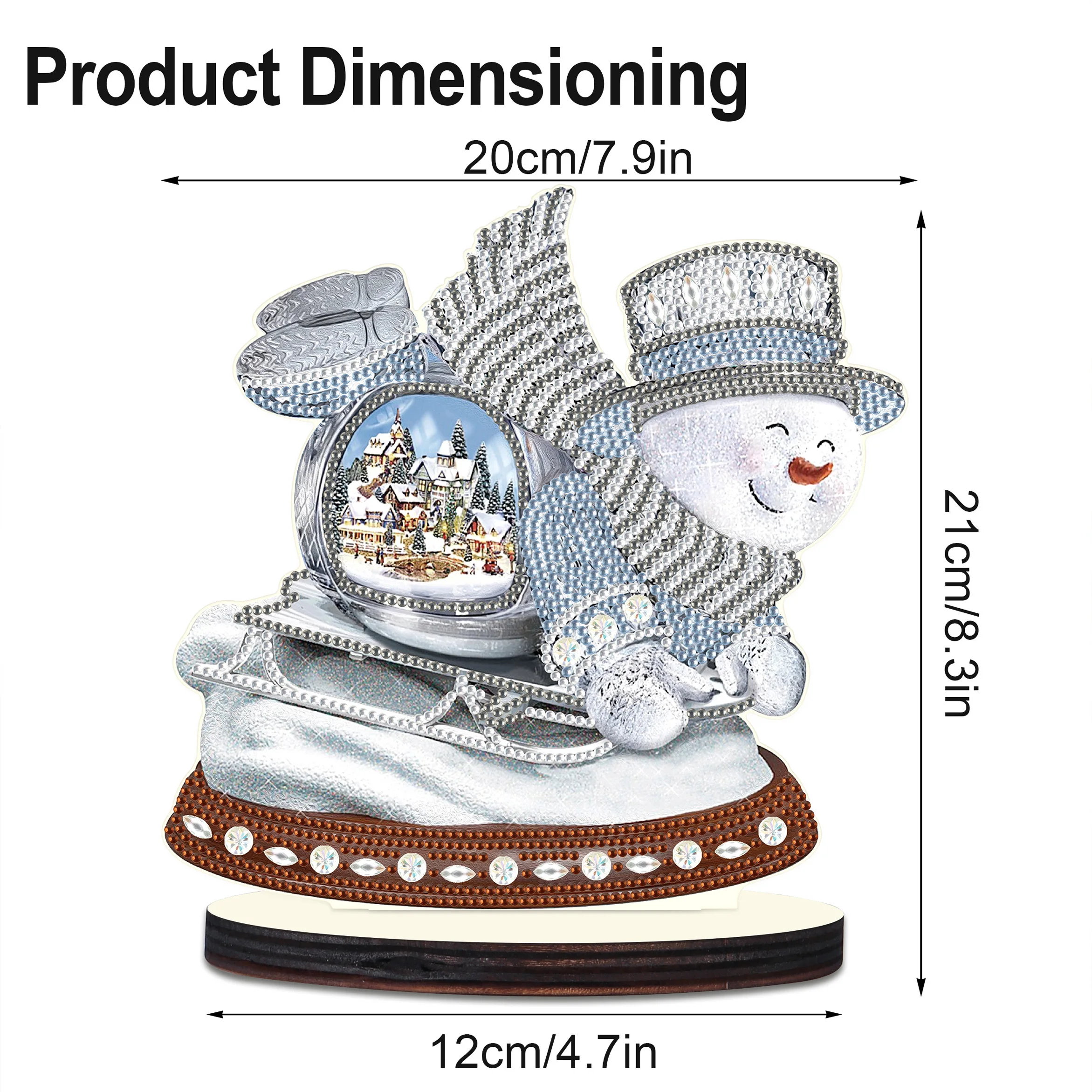 Diamond Art Painting Kit Skateboard Snowman Special Shape Diamond Art Desktop Decorate Set Crafts Home Christmas Desktop Gifts