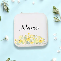 Customized Women's Travel Jewelry Box - Personalized Name Keepsake Gift - Design 3 (WHITE)