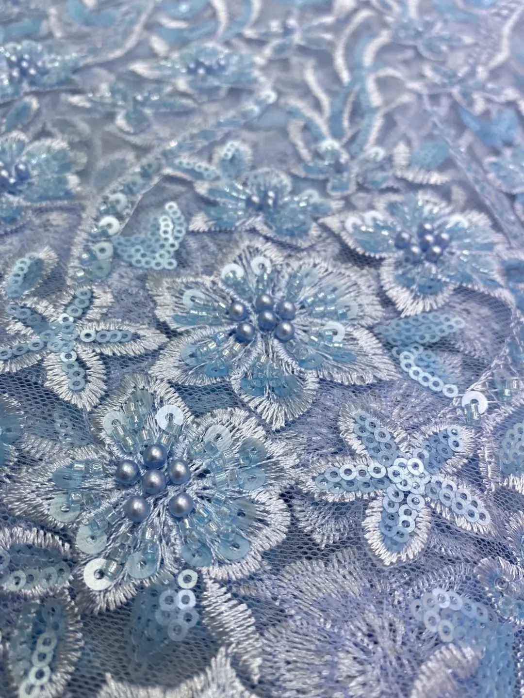 

Pretty Beaded Lace Design With Pearls Embrodiery French Tulle Net African Lace Fabric For Evening Dresses Weddings Party 5YS