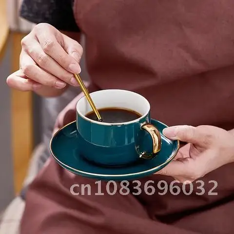 

Couples Birthday Gifts Friends Cup European Bone China Golden Top Grade Gold Rim Ceramics Tea Coffee Cups Saucer Luxurious Set