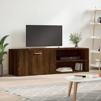 Porta TV Rovere Marrone 120x34x37 cm Compensato lusso moderno, stile semplice, Decorazione d'interni, soggiorno, arredamento per la casa, supporto per monitor 1