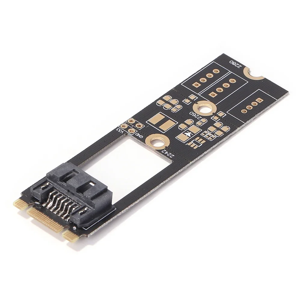 M.2 SATA Adapter M.2 NGFF to SATA3.0 7 Pin Converter Adapter M2 B-M Key to SATA3.0 Card for 2242 2260 2280 SDD Connector