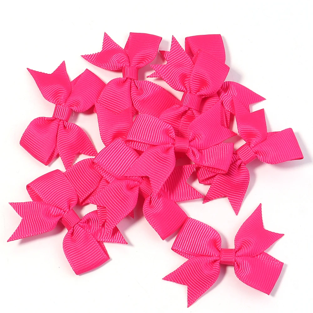 Charming Pink Satin Ribbon Bows - Set of 50 for Crafting and Party Decor