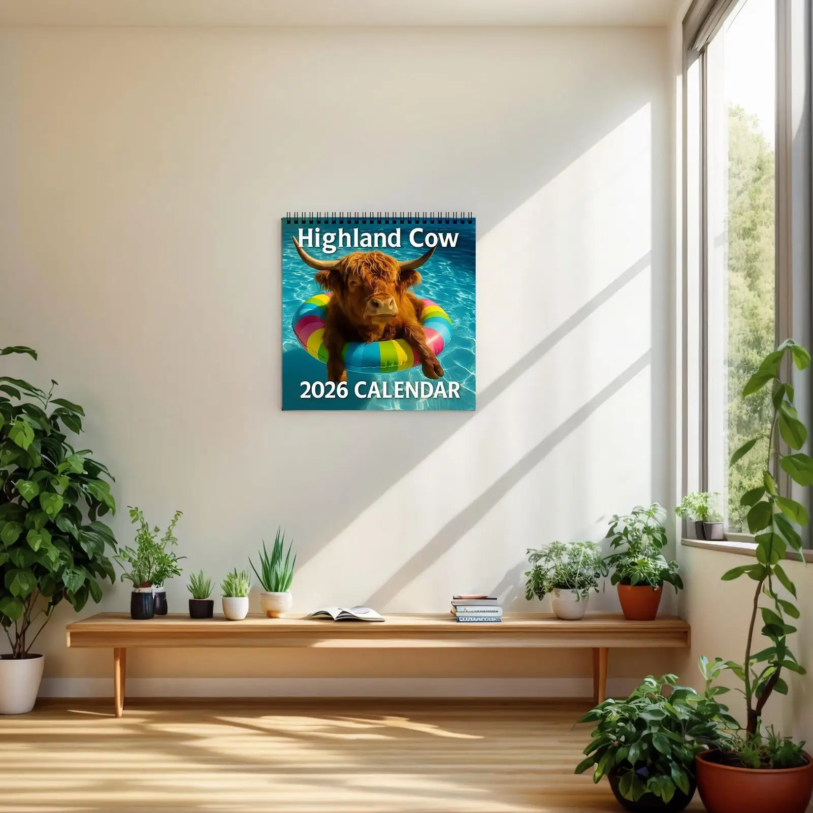 2026 Wall Calendar Highland Cow Calendar 2026 wall Decorations Jan-Dec Thick Paper Monthly Planner Highland Cattle Wall Calendar