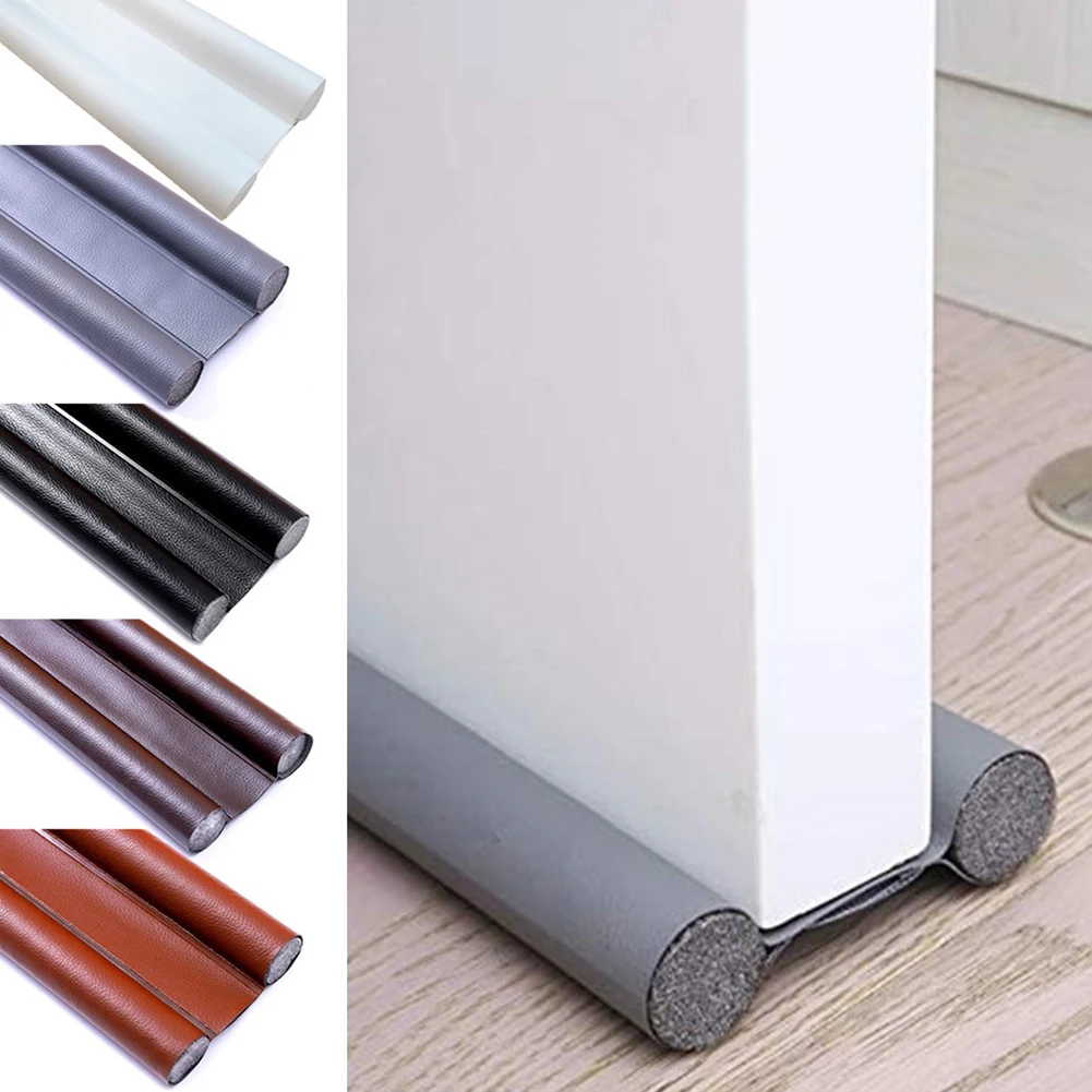 96cm Waterproof Seal Strip Draught Excluder Stopper Door Bottom Wind Sweep Blocker Double Silicone Rubber Seal