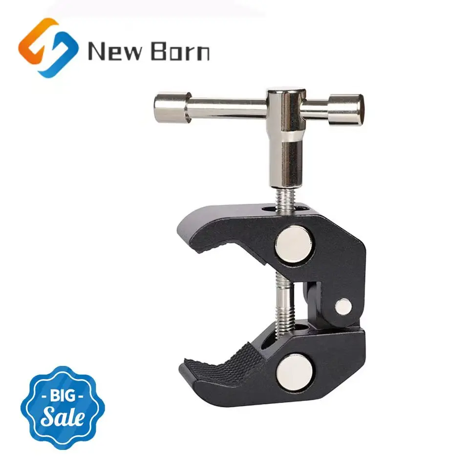 Magic Arm Crab Claw Clamp Lcd Screen Clamp Pinze Pinze Clip Flash Bracket Strong Chuck Metal Black Installing Camera