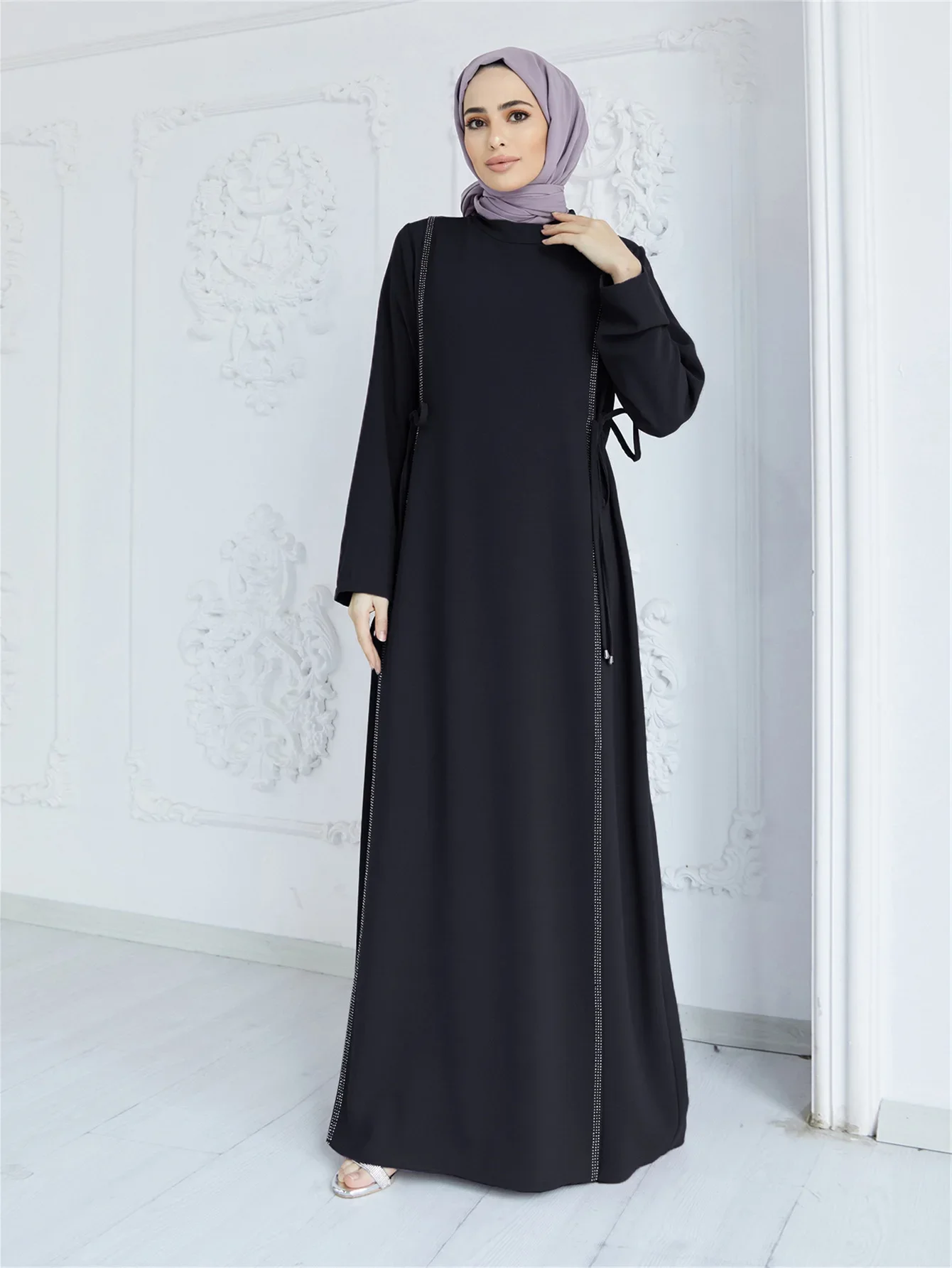 S02fb6d5503ea4087aa95859f801b6e292 Eid Muslim Dress Women Abaya Kimono Kaftan Beading Hijab Dresses Jilbab Dubai Robe Khimar Dubai Islam Clothes Kebaya Abayas Mallzona