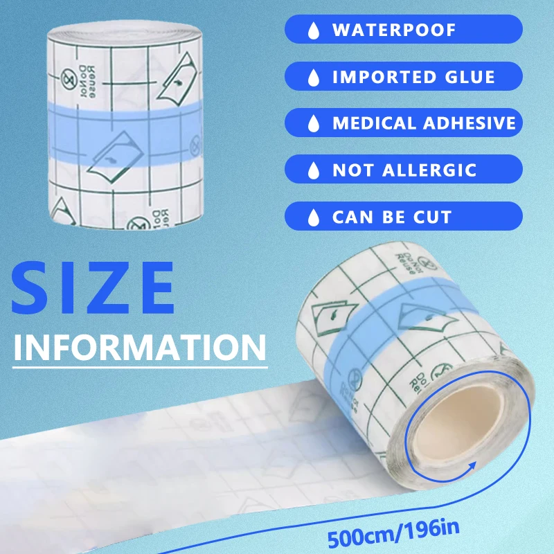 Medical PU Film Waterproof Adhesive Tape Fixed Small Roll Private Tape Tattoo Aftercare Protective Skin Healing Bandages Repair