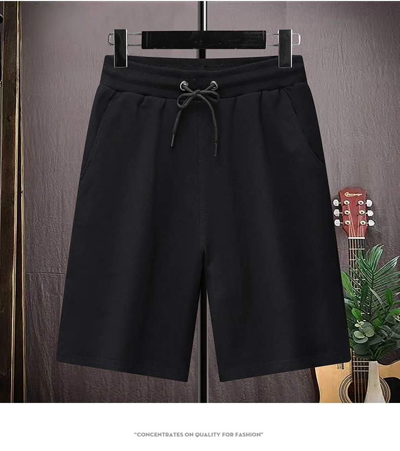 Top Quality 100% Cotton Summer Brand New Korean Street Casual Shorts Fashion Men Drawstring Slim Trousers Sports Men Clothing