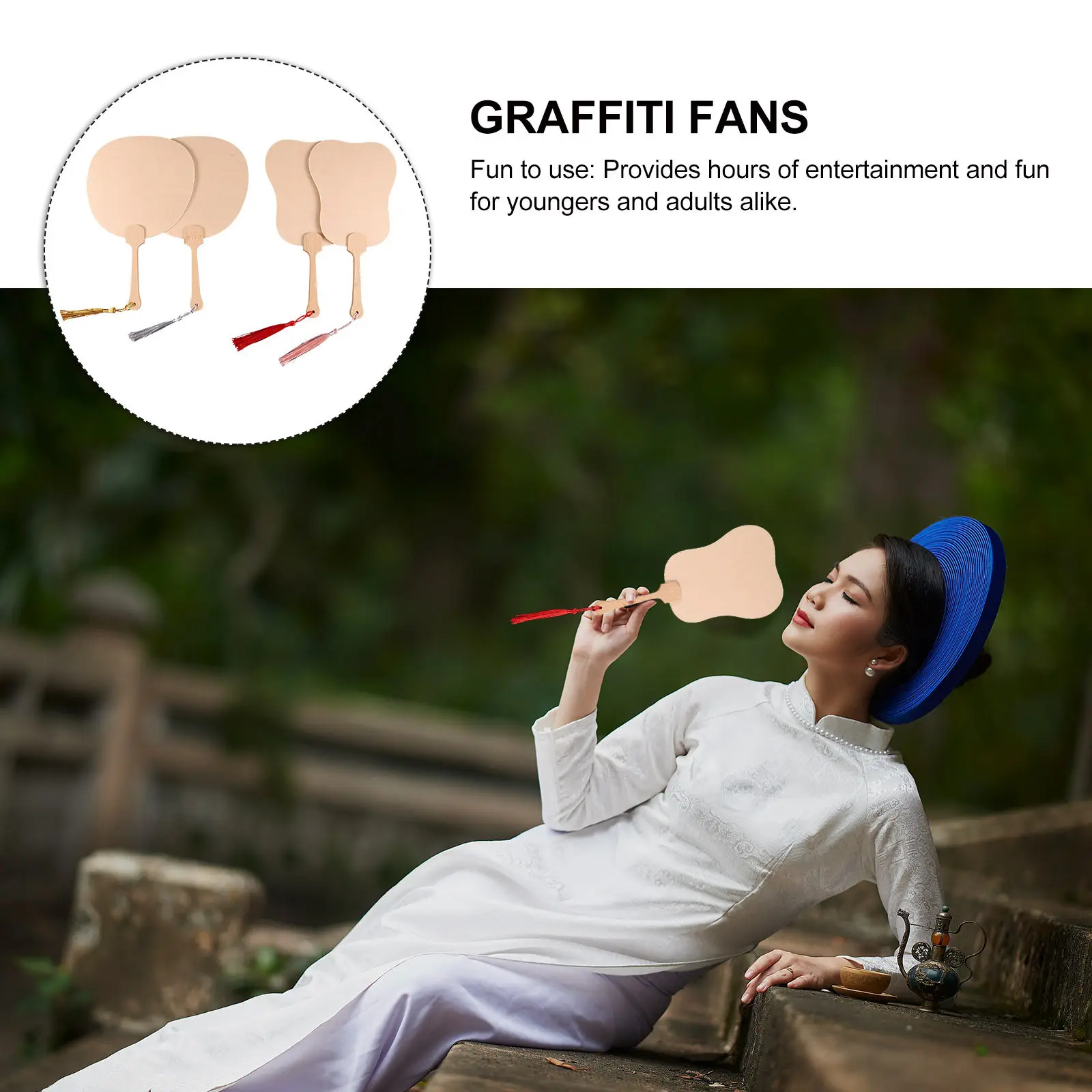 4Pcs 미니 팬 블랭크 그래피티 팬 종이 대나무 DIY 페인팅 핸드 팬 웨딩 게스트 기념품 홈 인테리어 공예 용품