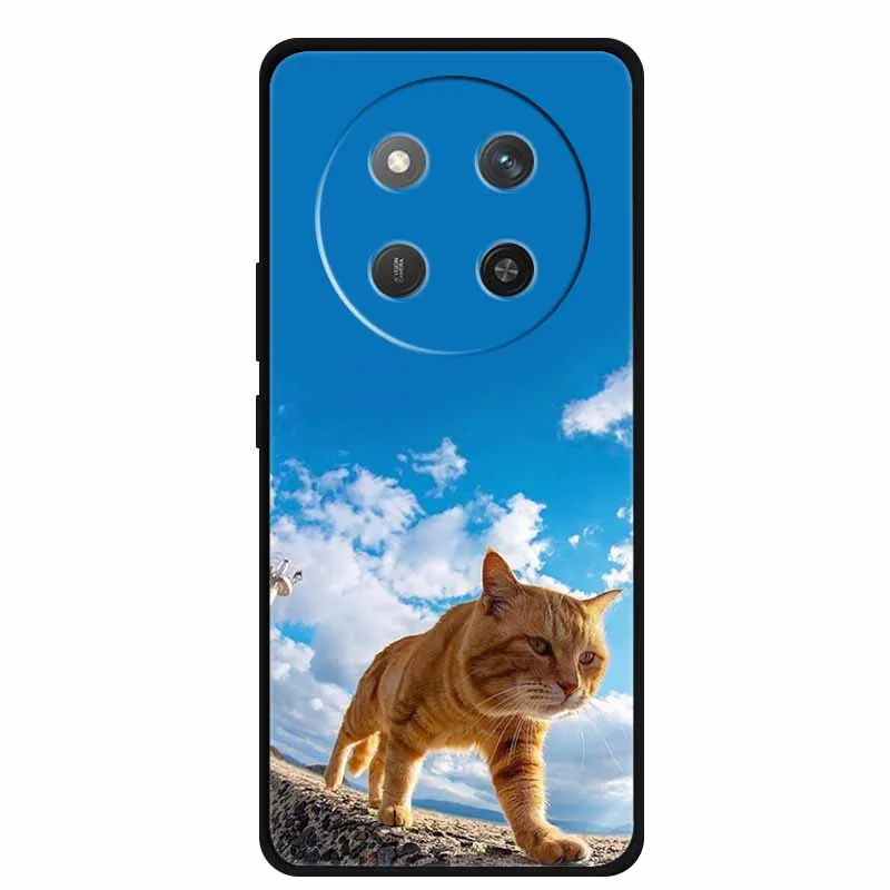 Cat Print Soft TPU Silicone Phone Cover - Lovely Painted Design