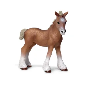 Children's cognitive simulation solid wild animal model little Clydesdale horse plastic pony Toy Decoration