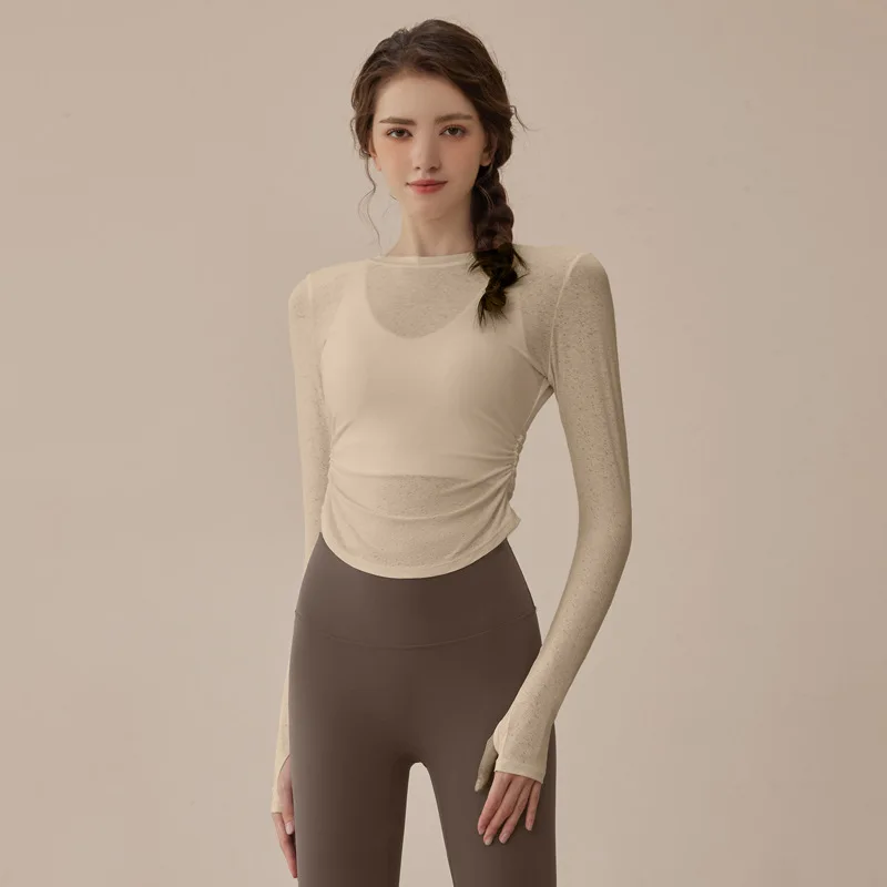 Quick-dry Autumn Winter Yoga Long Sleeve Slim Back Hollow Out Tops Breathable Comfortable Soft Sports Running Fitness T-shirts