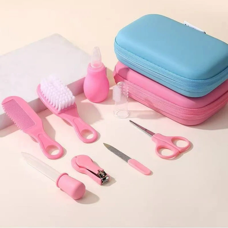 Newborn 8pcs/set Baby Health Care Nail Hair Thermometer Grooming Brush Kit Care Baby Essentials Newborn Material Safety
