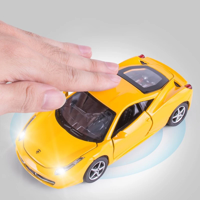 1:32 Ferrari 458 Italia SF90 Supercar Alloy Muscle Car Model Sound and Light Pull Back Children's Toy Collectibles Birthday gift 4