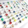 20/30/50/100pcs Rings For Women Silver Plated Multicolor Crystal Zircon Stone Fashion Jewelry Party Gift Wholesale Lot 4