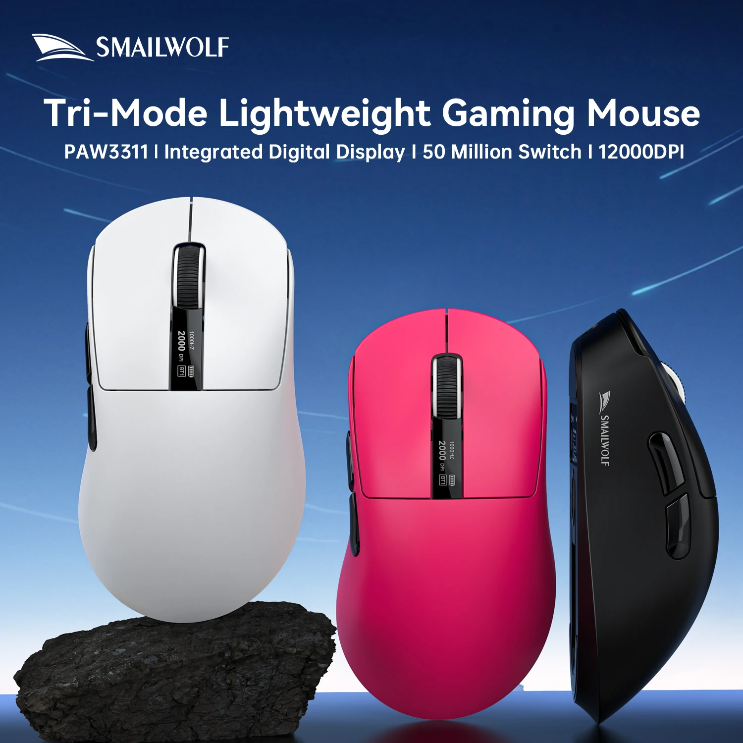 Wireless Gaming Mouse M6 Ergonomic Adjustable DPI Wired 2.4G/Bluetooth High Precision Rechargeable