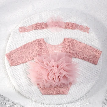 Newborn Lace Romper & Headband Set 1