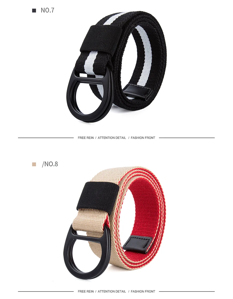 Trendiger Canvas-Gürtel für Teenager, Herrengürtel, doppelte Schlaufenschnalle, Hosengürtel für Studenten, koreanischer Mode-Jeansgürtel für Damen – Detail 8