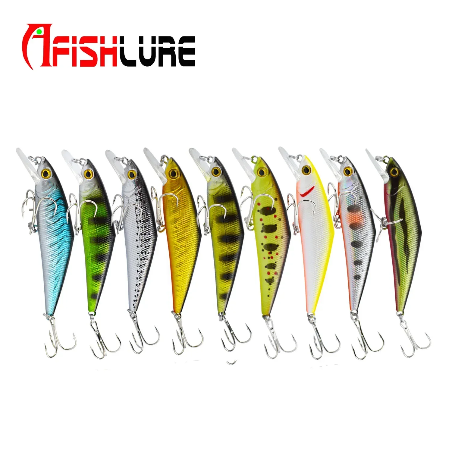 Afishlure Minnow 하드 미끼 85mm/15g 낚시 미끼 싱킹 Trebke 후크 Swimbait 하드 루어 D Contact Minnow Wobblers
