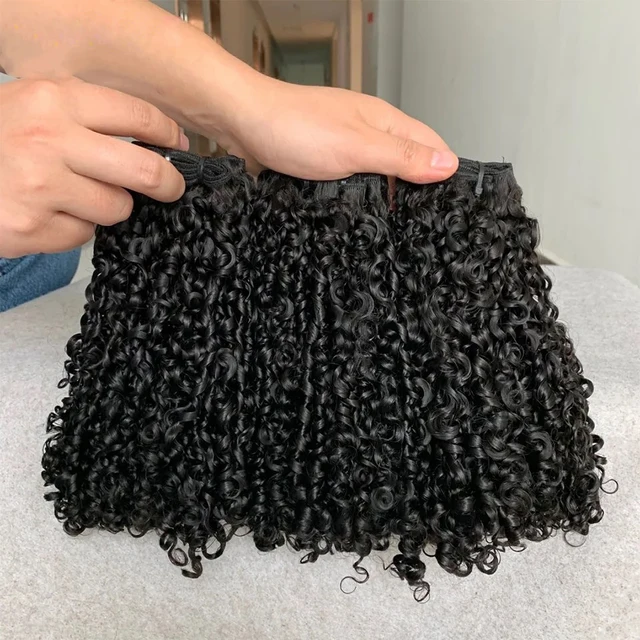 15A Pixie Curls Bundles Kinky Curly Human Hair 3/4 Bundles Deal 100% Raw Virgin Curly Hair Bundles Hair Extension Double Wefts 1