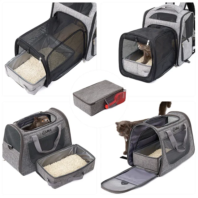 Foldable Travel Cat Litter Box Oxford Cloth Portable Litter Tray for Cats Indoor Outdoor Pet Carrier Bag Toilet Use Bin 2