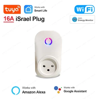 16A Israel Plug Tuya Smart Wifi Power Plug Wireless Socket Outlet Work with Alexa Google Home Assistant Smart Life APP 1