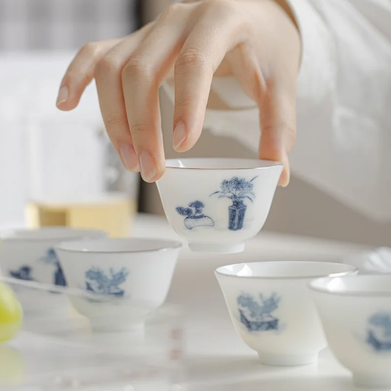 Sweet White Xiangyun Cup Kung Fu Teacup Tea Tasting Cup Ceramic Single Tea Bowl Small Teacup