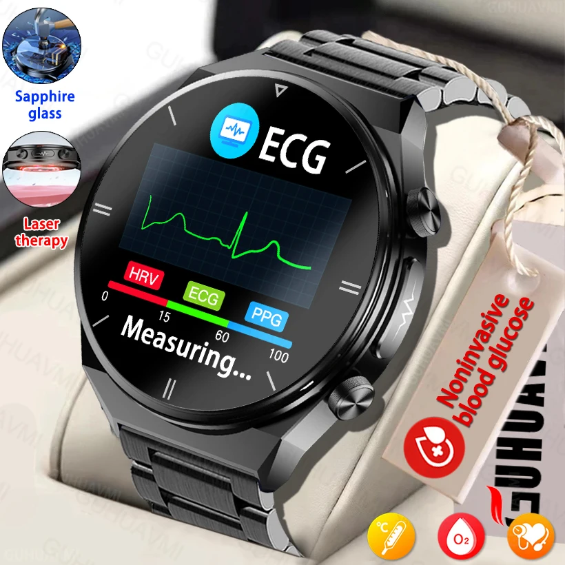 

2023 New Sapphire Glass Smartwatch Blood Sugar Blood Lipids Blood Pressure Health Monitoring Smart Watches For Men Women Clock