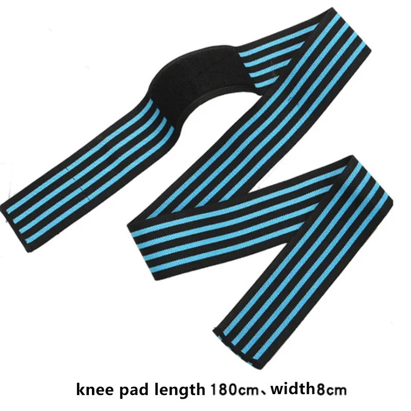 1pcs Men Fitness Weight Lifting Knee Wraps Sports Knee Bandages Squats Training Equipment Accessories for Gym 180*8CM