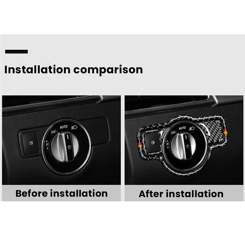

Carbon Fiber Headlight Switch Sticker Trim Frame for Mercedes Benz A B C E G Class CLA GLA GLE GLK GL Car Trim Cover