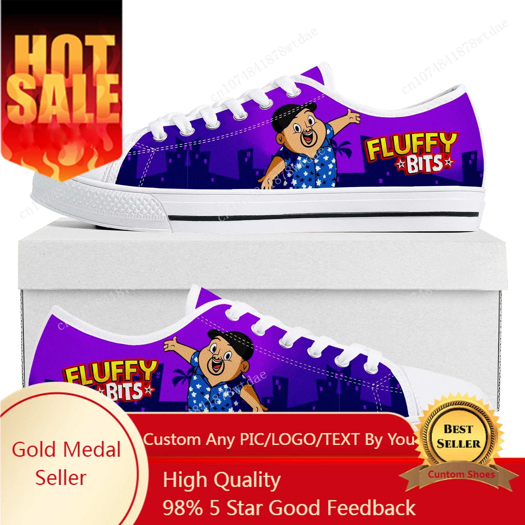 

Fluffy Bits Low Top Sneakers Womens Men Teenager High Quality Canvas Sneaker Couple Anime Cartoon Comics Manga Custom Made Shoes