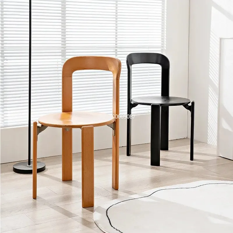 

Nordic light luxury solid wood modern minimalist home dining chair small apartment stackable restaurant color chair كرسي