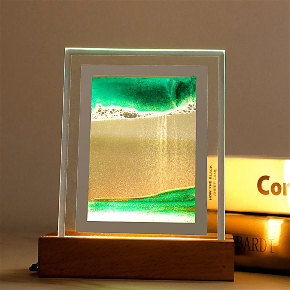 Sandscape Lamp Light Moving Hourglass Painting Night Lamp Moving Sand
