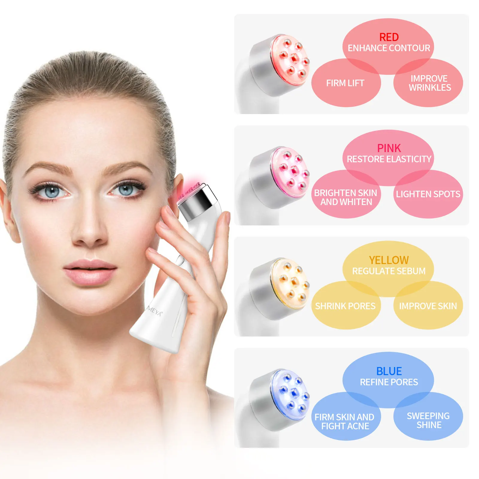 Rechargeable Handheld RF EMS LED Beauty RF Face Lift Machine