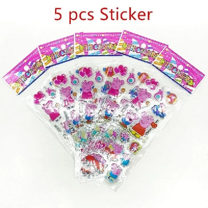 Peppa Pig Animation Set Sticker Bambini 3D Cartoon Puzzle Reward Sticker Water Cup Notebook Graffiti Toy Gift For Children