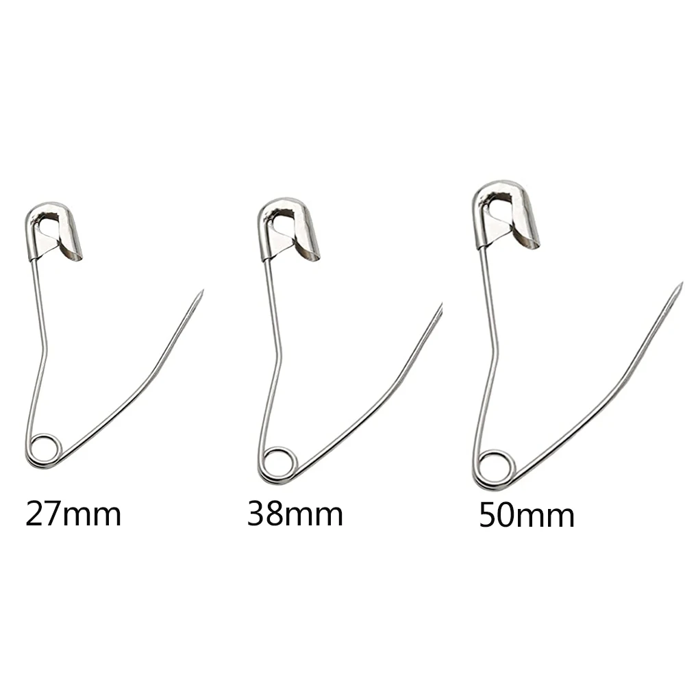 30PCS 실버 곡선 안전 핀 크기 27/38/50MM 퀼트 Basting 핀 구부러진 안전 핀 DIY 퀼트 및 뜨개질을위한 바느질 핀
