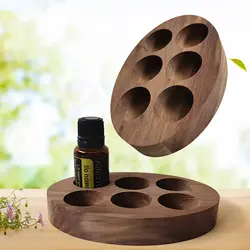 6 Slots 15ml Aromatherapy Oil Bottle Organizer Display Stand Essential Oil Bottle Holder Wood Display Storage Rack Holder