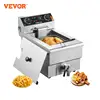 VEVOR Commercial Deep Fryer Electric Countertop Fryer with Basket 11.6Qt Stainless Steel Single Oil Fryer w/Time & Temp Control 1